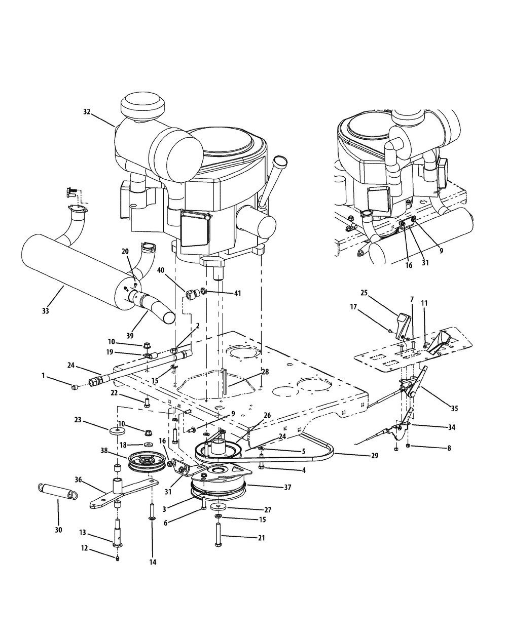 Kawasaki Engine Accessories 31hp Diagram and Parts List for M60-KW (53AI8CT6050-31HP-OHV)(2010) Cub Cadet Lawn Tractor